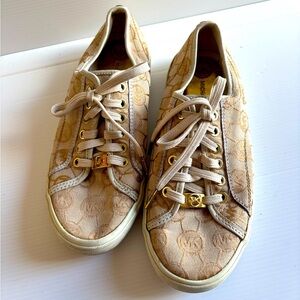 Michael Kors Canvas Sneakers with Gold Logo
